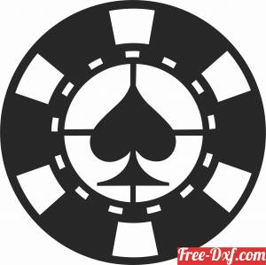 download Poker Chip wall arts free ready for cut