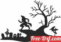 download Halloween scenery wolf scene free ready for cut