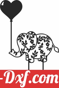 Heart love elephant cake topper