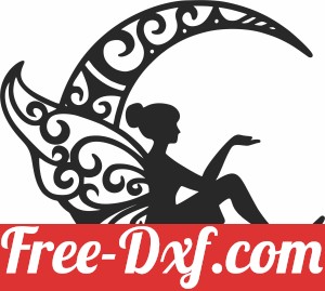 Fairy on the moon wall decor