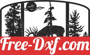 deer scene forest art