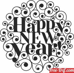 download Happy new year sign free ready for cut