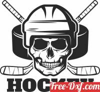 download Hockey skull logo sign free ready for cut