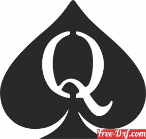 download Queen of Spades clipart free ready for cut