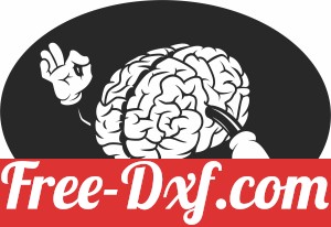 cartoon brain with hands