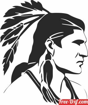 download american indian chief art free ready for cut