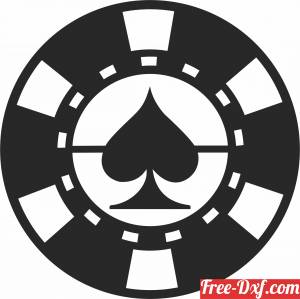 download Wall Art Spade Poker free ready for cut