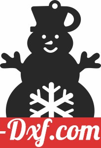 snowman ornament Christmas with Snowflake