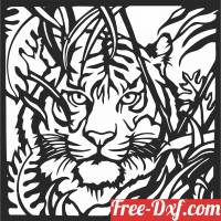download hunting tiger scene art wall decor free ready for cut