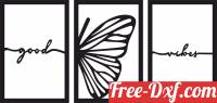 download 3 pieces wall decor good vibes butterfly free ready for cut