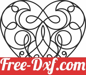 Decorative one line heart wall art