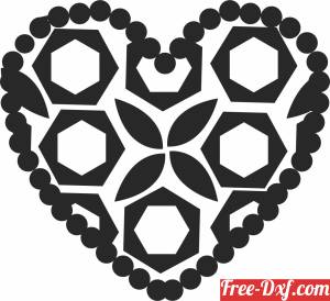 download geometric Hearts Valentine's Day free ready for cut