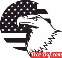 download USA eagle with flag free ready for cut