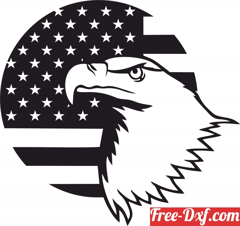 Download USA eagle with flag dxf 92S6B High quality free