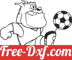 Cartoon Dog Football soccer player