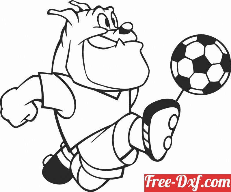 Download Cartoon Dog Football soccer player 94lg0 High quality fr