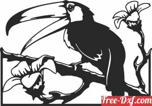 download Toucan Sitting on Tree Branch free ready for cut