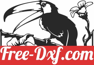 Toucan Sitting on Tree Branch