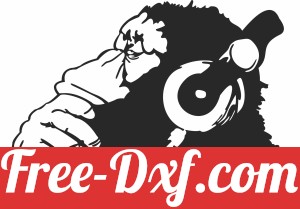 monkey with headphone cliparts
