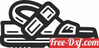 download black and white sandal free ready for cut