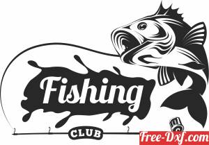 download Fishing club sign logo free ready for cut