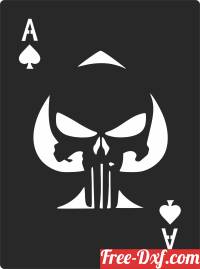 download Ace Of Spades Punisher Skull free ready for cut