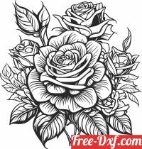 download Rose flower art free ready for cut
