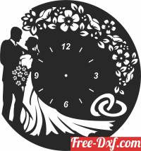 download Wedding wall vinyl clock free ready for cut