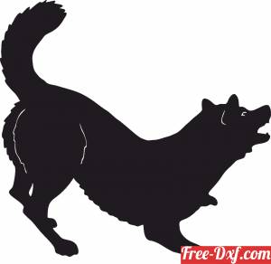 download Barking dog silhouette free ready for cut
