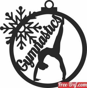 download gymnastic ornament with snow flake free ready for cut