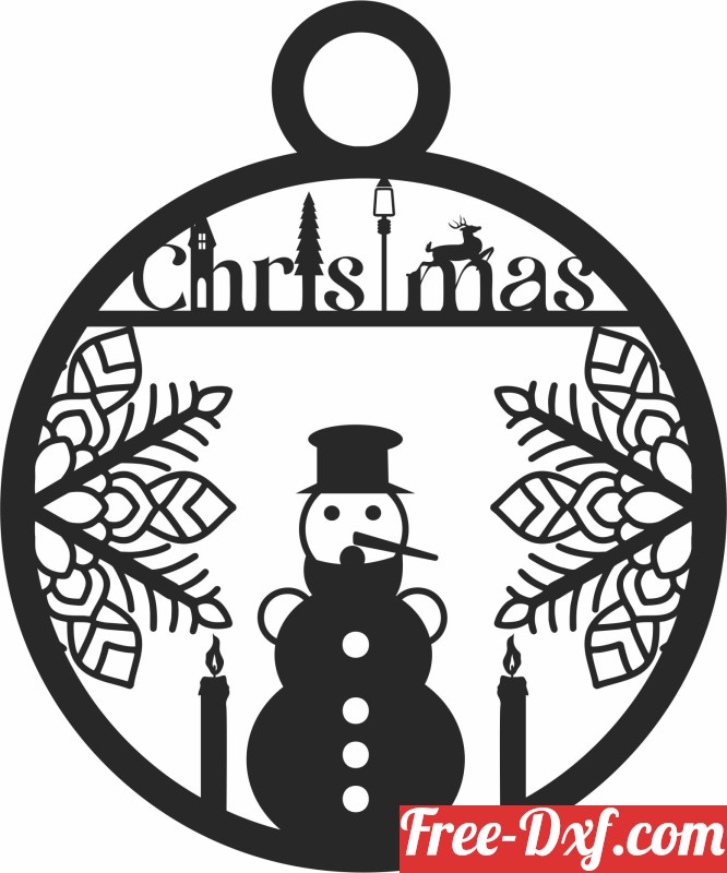 Download christmas snowman ornament 9p03y High quality free Dxf f