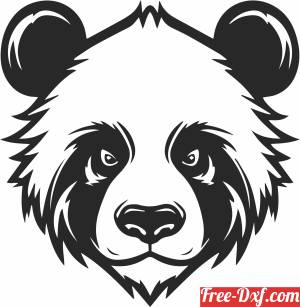 download angry Panda face cliparts free ready for cut
