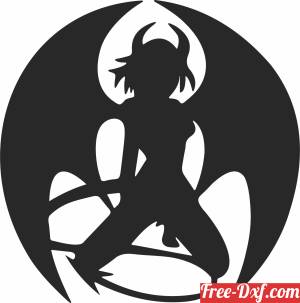 download demon kneeling clipart free ready for cut