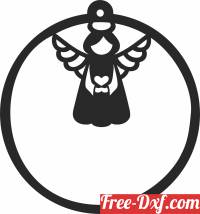 download angel christmas ornament free ready for cut