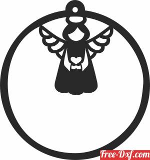 download angel christmas ornament free ready for cut