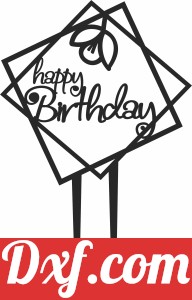 Happy birthday cake stake