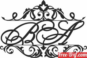download Monogram letters for couples sign free ready for cut