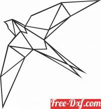download Geometric Polygon bird free ready for cut