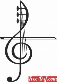 download Violin and treble clef Vector free ready for cut
