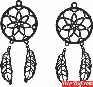download indian leaves  earrings free ready for cut