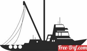 download yacht  silhouette free ready for cut