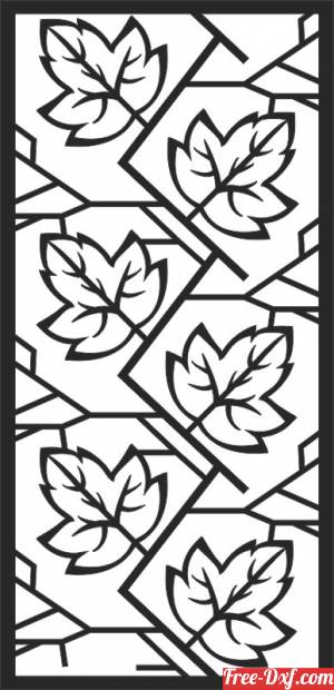 download decorative leaves pattern wall screen free ready for cut