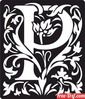 download Personalized Monogram Initial Letter P Floral Artwork free ready for cut