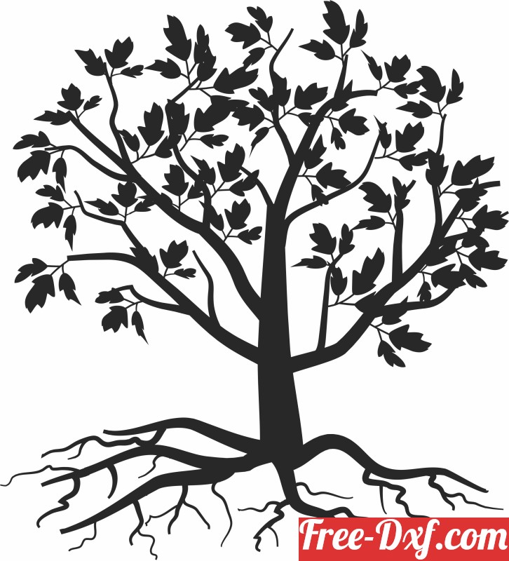 Download Tree Silhouette clipart AeOzF High quality free Dxf file