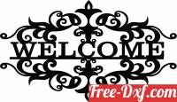 download Welcome sign decorative wall plaque free ready for cut