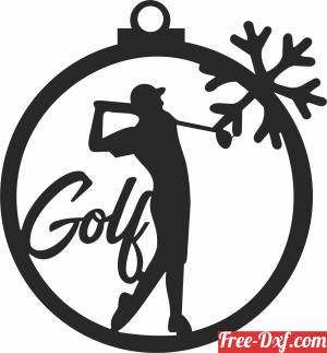 download Golf ornament with snow flake free ready for cut