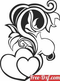 download Decorative Swirls hearts free ready for cut