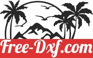 Palm tree scene wall decor