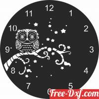 download owl Wall Clock Vinyl free ready for cut