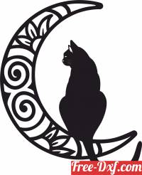 download Cat decorative on the moon clipart free ready for cut